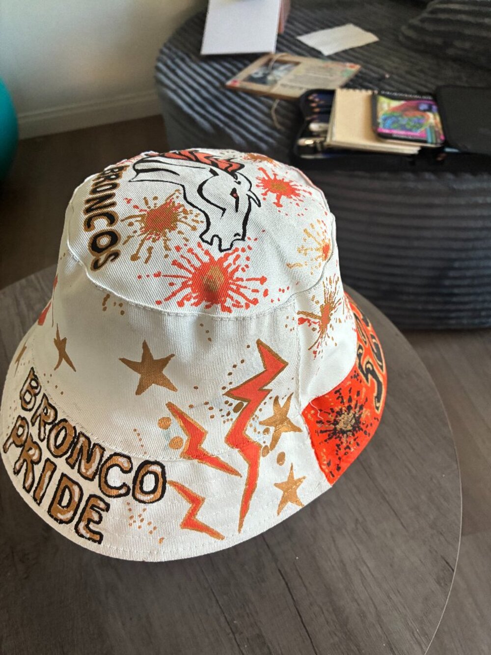 Custom painted bucket hats